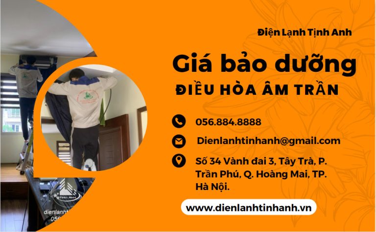 Giá bảo dưỡng điều hòa âm trần _ Điện lạnh Tịnh Anh